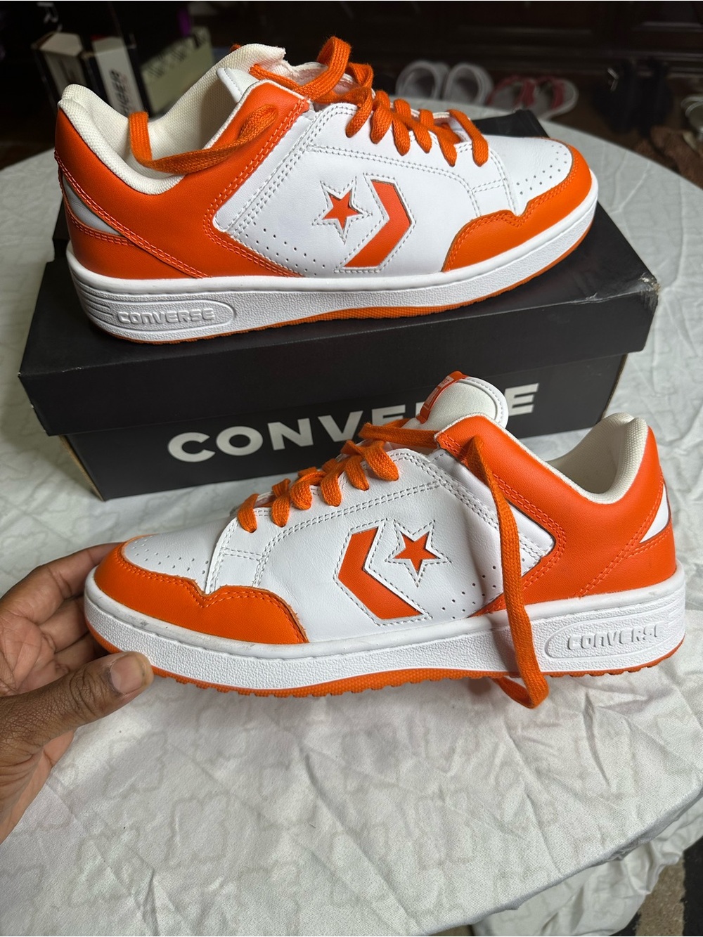 Converse Men’s Orange & White Low Top Sneakers